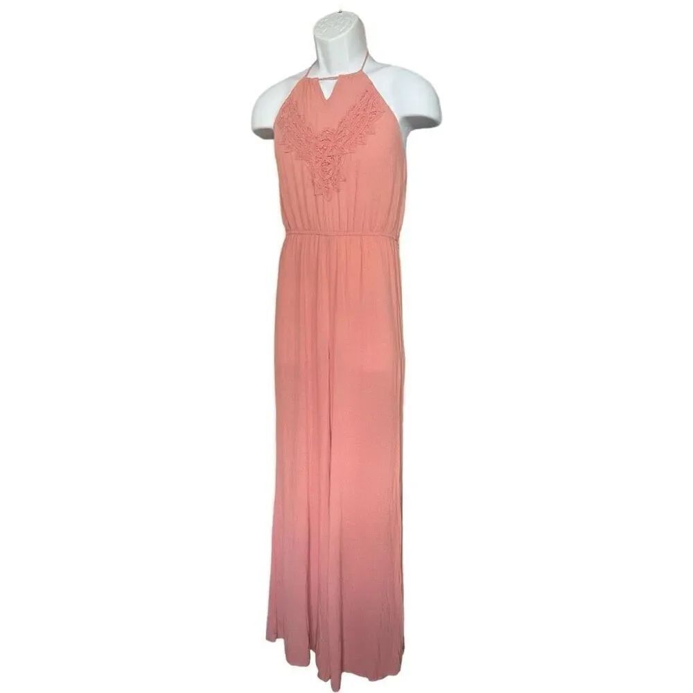Womens Flying Tomato Sleeveless Boho Airy Halter Tassel Jumpsuit Romper - Sz S